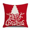 New Red and White Christmas Pillowcase Homewares Cartoon Elk Linen Sofa Pillowcase