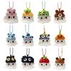 Halloween Crochet Ghost Ornament Cute Handmade Knitted Frog/Cat/Spider/Strawberry Ghost Hanging Decoration for Car Rearview Mirror Bag Charm