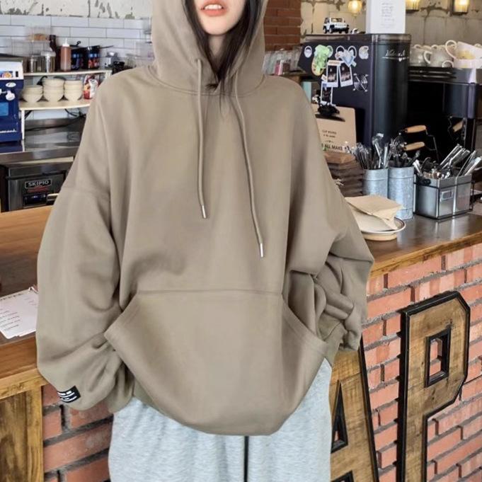2025 Autumn/Winter Women's Loose Fit Korean-Japanese Hoodie: Versatile Lazy Style, Long Sleeve Outerwear