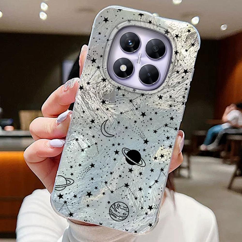 Kolorowy Gradient Biały Motyl Leopard Love Print Etui na Telefon Xiaomi Redmi Note 14 Pro 5G Pokrowiec Miękki Silikonowy Bumper Twardy PC Tylny Pokrowiec