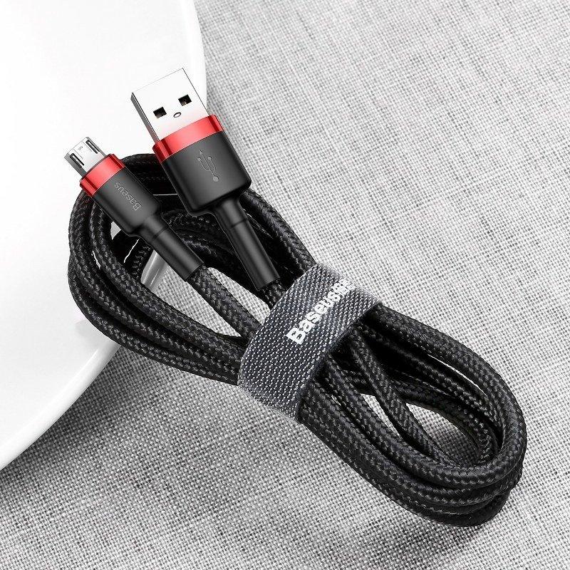 Baseus Cafule 2A 3M USB till Micro USB-kabel (Svart och rött)