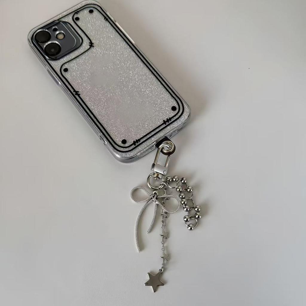 Star and Bowknot Pendant Key Chain for Men Women Handmade Keychain Backpack Accessory Stylish Detachable Phone Lanyard