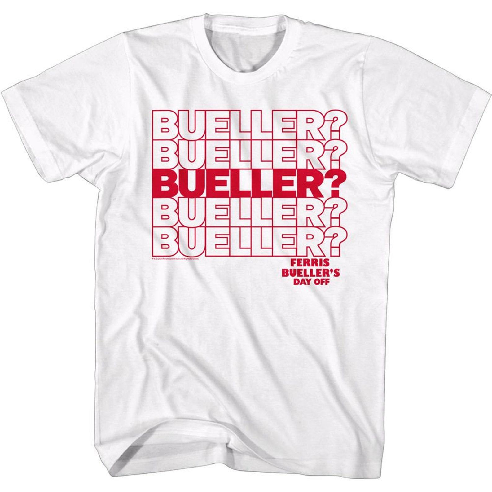 Ferris Bueller s Day Off Beuller Repeat White Adult T-Shirt L