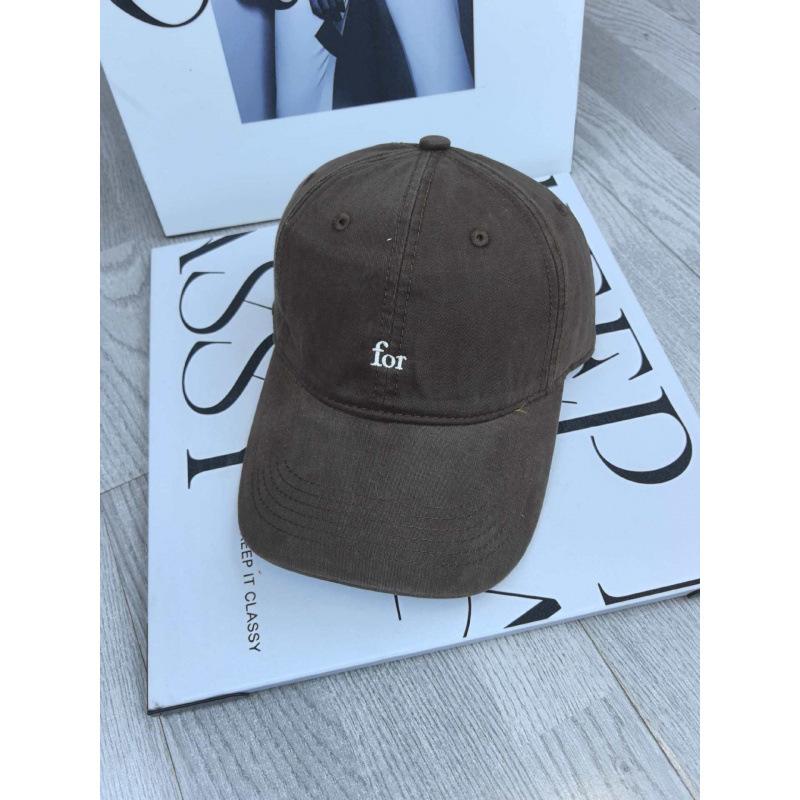 Fashion Hat Simple Letter Embroidery Pink Baseball Cap Female Korean Version Versatile Big Head Circumference Soft Top Hat Wide Brim Peaked Hat Tide