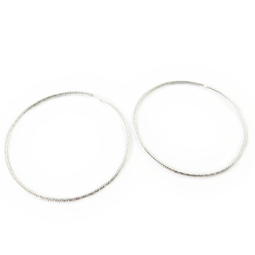 

Les Trésors De Lily [N7265] - Серебряные серьги-кольца Torsades - 60 мм 2 мм (с бриллиантами)