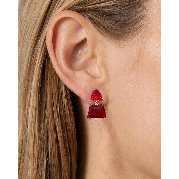 Hypoallergenic Brown Crystal Dangle Earrings for Women | Fashionable Amber Drops Ideal for Sensitive Ears