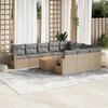 VidaXL Garden Lounge Set with Cushions 11 Pcs, Patio Sofas, Patio Furniture Set, Outdoor Furniture, Beige 3224743