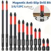 Magnetic Non-Slip Drill Bit Set 3/6/12 Pieces, S2 Steel, Crosshead and Impact Drill Bits, Suitable for Electric and Hand Drivers