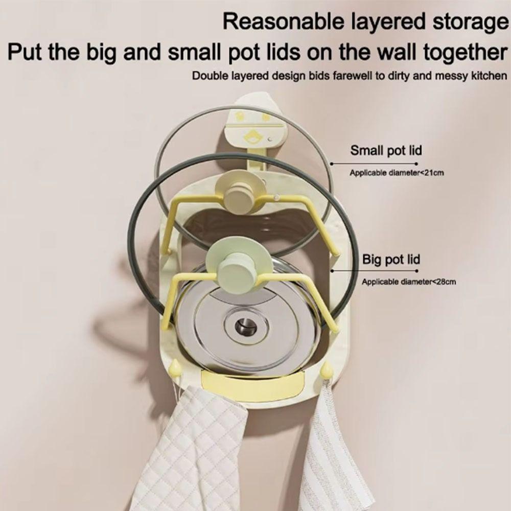 Punch-Free Pan Cover Storage Holder Wall Mounted Pot Lid Rack  Cutting Board Holder
