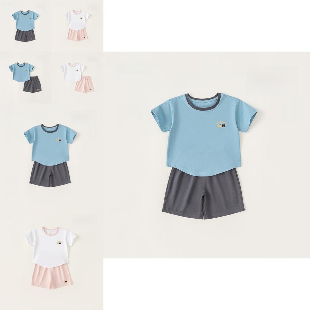 Childrens Summer Pajama Set With Cartoon Prints For Boys And Girls