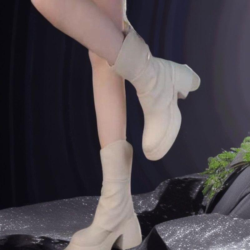 Dámské kotníkové boty Martin s malou platformou zvyšující výšku - Kulatá špička, Vodotěsné, Unisex, Ideální pro podzimní/zimní módu