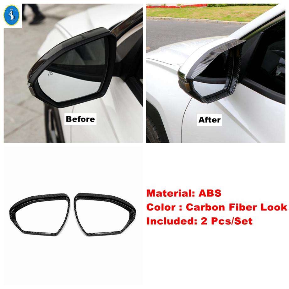 Chrome / Carbon Fiber Rearview Mirror Shell Rain Eyebrow Weatherstrip Shield Shade Cover Trim For Hyundai Tucson NX4  - 2025
