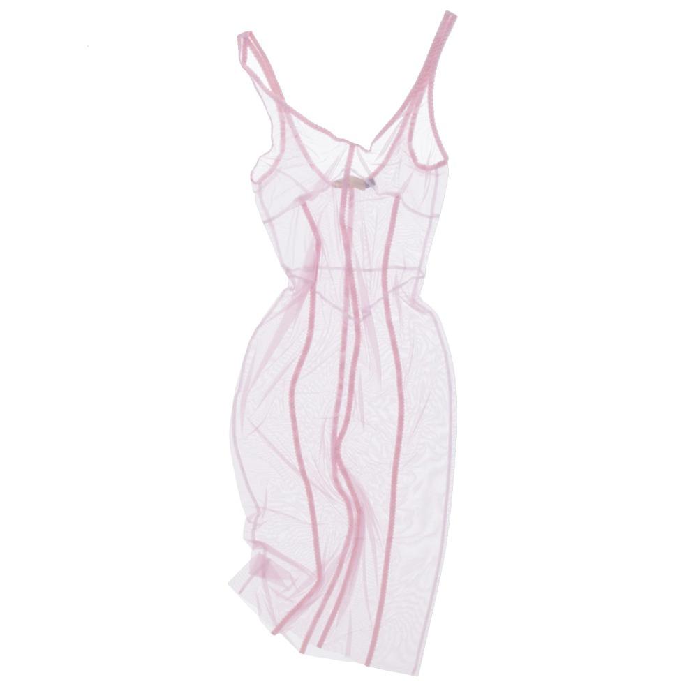 Sleeveless Maxi Dress Lace Trim Sheer Mesh Dress Classy Mesh Cover Up Dress Summer Beach S фиолетовый