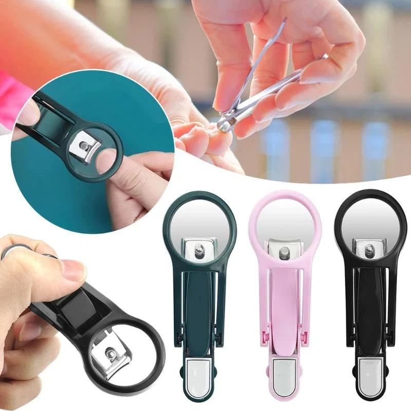 1Pcs Anti-Splash Precise Cutting Nail Trimming Tool Nail Clipper With Magnifying Glass Stainless Steel Elderly Nail Clippers