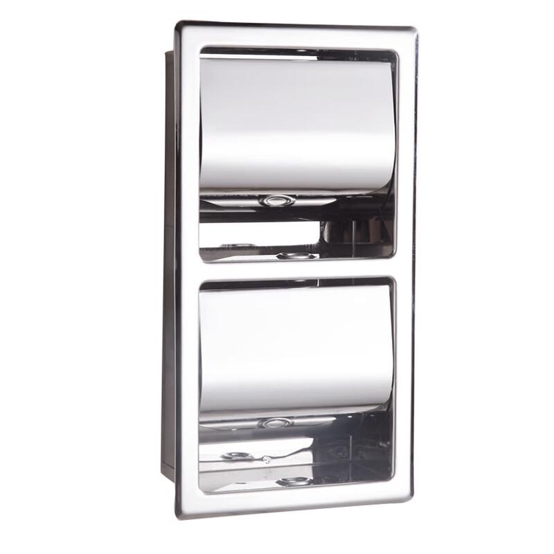 FANSUN Recessed 304 Stainless Steel Double Tissue Holder