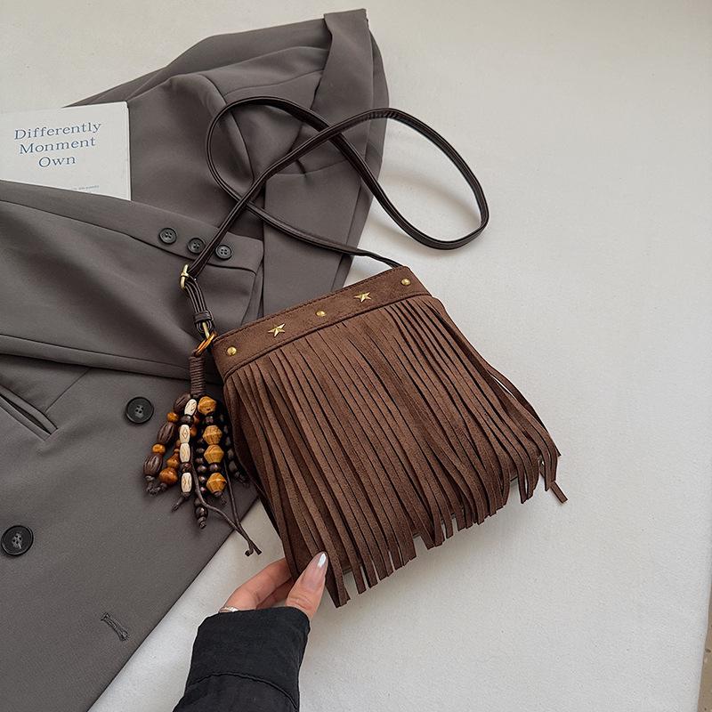 Autumn/Winter Retro Suede Tassel Ethnic Crossbody Bag