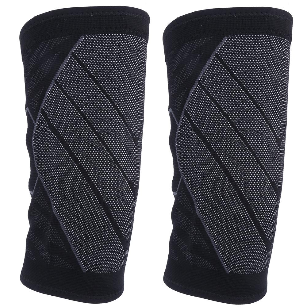 2 Stück Elastische Gestrickte Nylon Outdoor-Sport Kniepolster Schutz Knieschützer für Männer und Frauen XL