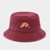 1 "sunrise" printed washed retro sunshade embroidered fisherman hat outdoor fashion accessory, made of polyester fabric