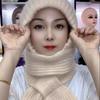 Scarf Integrated Hat Winter Women's New Scarf Hat Warm Knitted Headgear Plush Thickened Wool Hat Knitted Hat