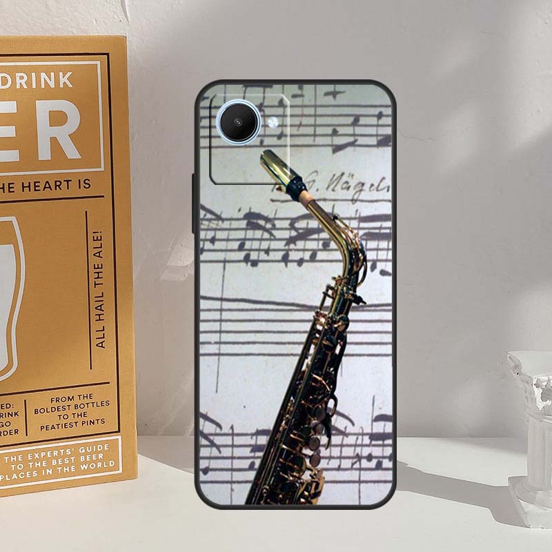 Saxophone Music For Realme GT 6 6T 5 GT7 Pro C67 C75 C61 C55 C53 C51 C21Y C25S 10 11 12 13 14 Pro Plus Case