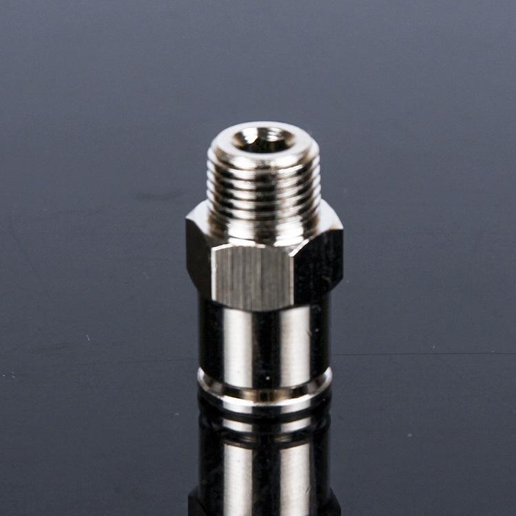All-Copper Nickel-Plated Quick Connect PC8-02 Pneumatic Air Hose Male Thread Fitting