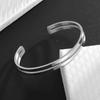 High Quality Titanium Steel Polished C Shape 6mm Open Bracelet Men's Fashion Punk Casual Cuff Bangles Couple Jewelry