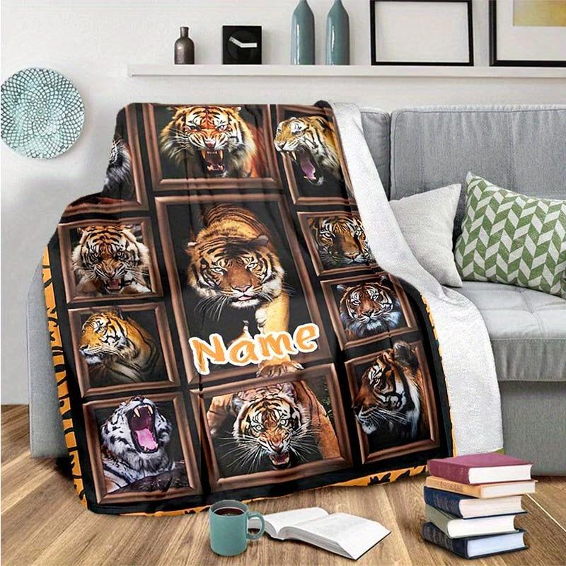 Fierce Tiger Customize Your Name Blanket Warm Comfortable And Soft Blankets Are Suitable For Home Lunch Break Blanket Office Sofa Sofa Gift To
