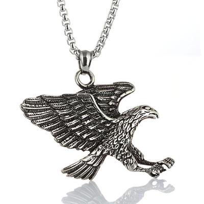 Men's Trendy Retro Eagle Pendant Stainless Steel Necklace