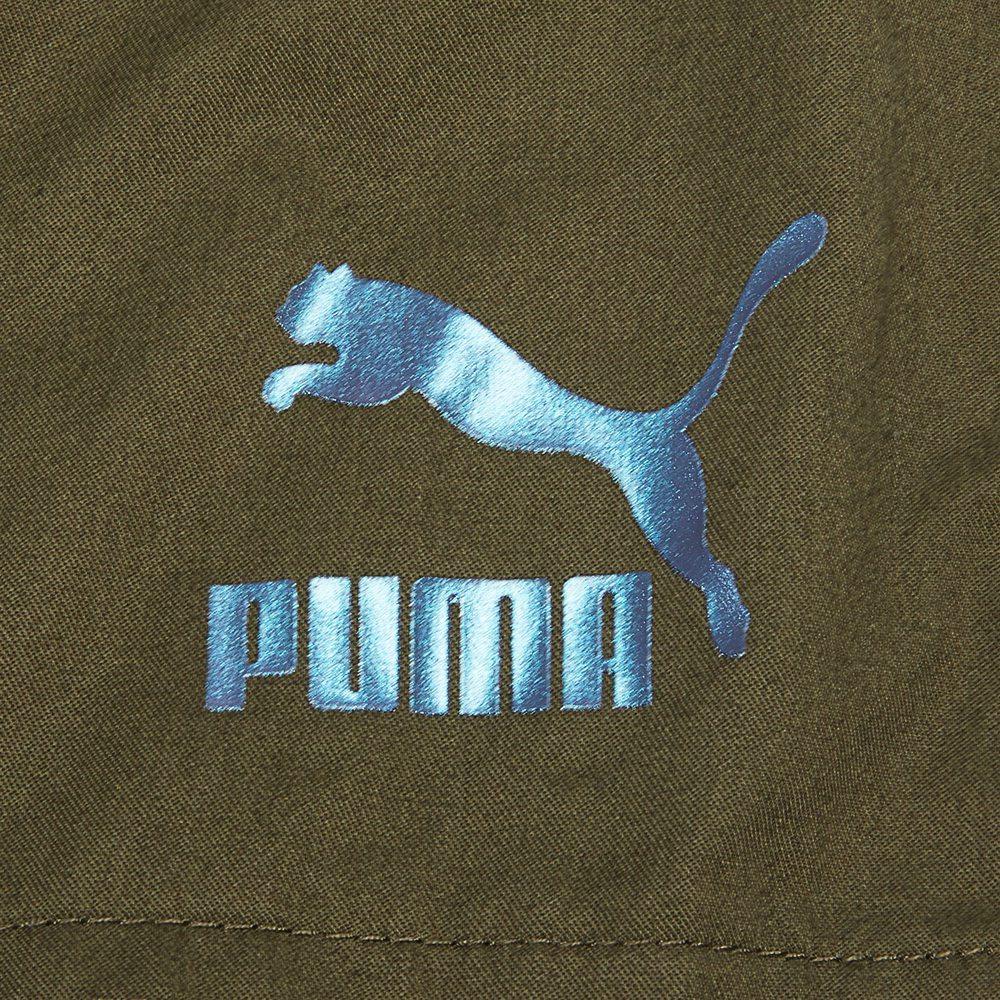 PUMA Classics Cargo Pants With Wv Logo Print and Cuffed Hem Knit Joggers Men Bottoms Dark-Green 536307-84