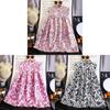 Girl Summer Dress With Floral Print Cotton Blend For Kids Fashion