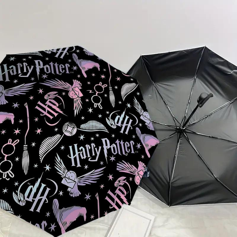 1PC Harry Potter Broomstick Umbrella-8-Rib Reinforced, Automatic Open, Lightweight & Durable, Cute Fashion Accessory for Outdoor, D2677