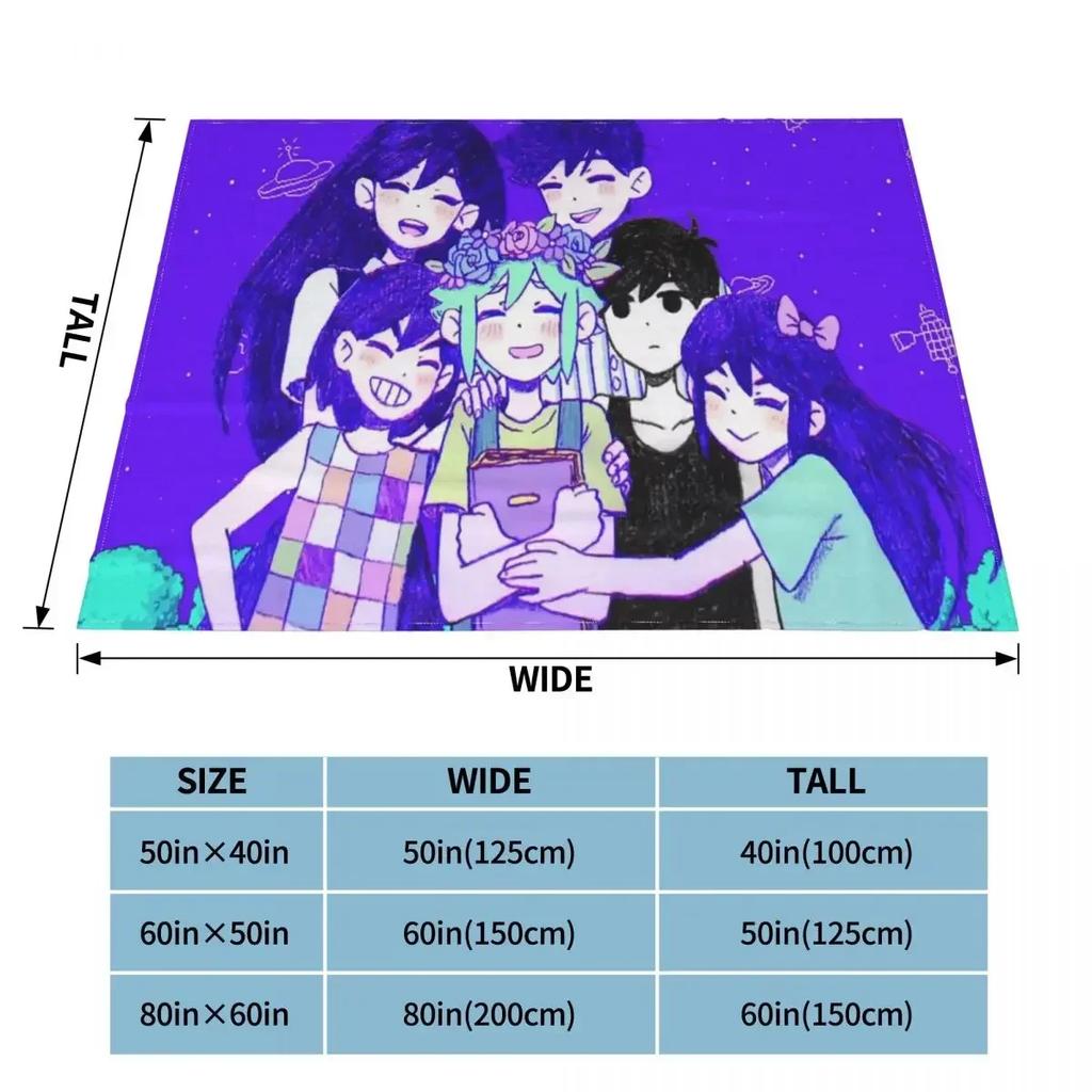 Omori Basil Mari Kel Aubrey Hero Blankets Sofa Cover Fleece Print Game Soft Throw Blankets for Sofa Bedroom Bedding Throws