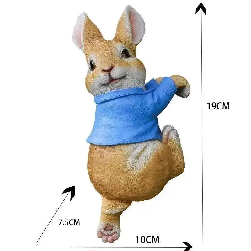 New Cute Rabbit Flowerpot Decoration Home Rabbit Sculpture Decoration Outdoor Garden Resin Animal Statue Tree Branch Decoration