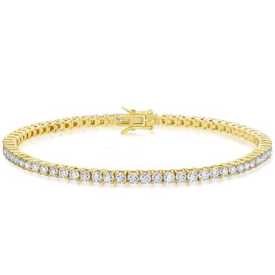 [KRKC] Tennis Bracelet: Zirconia Bracelet 2mm/3mm/4mm White Gold Plated, Hypoallergenic, CZ Diamond, Sparkling Accessory, Birthday, Anniversary, Weddi