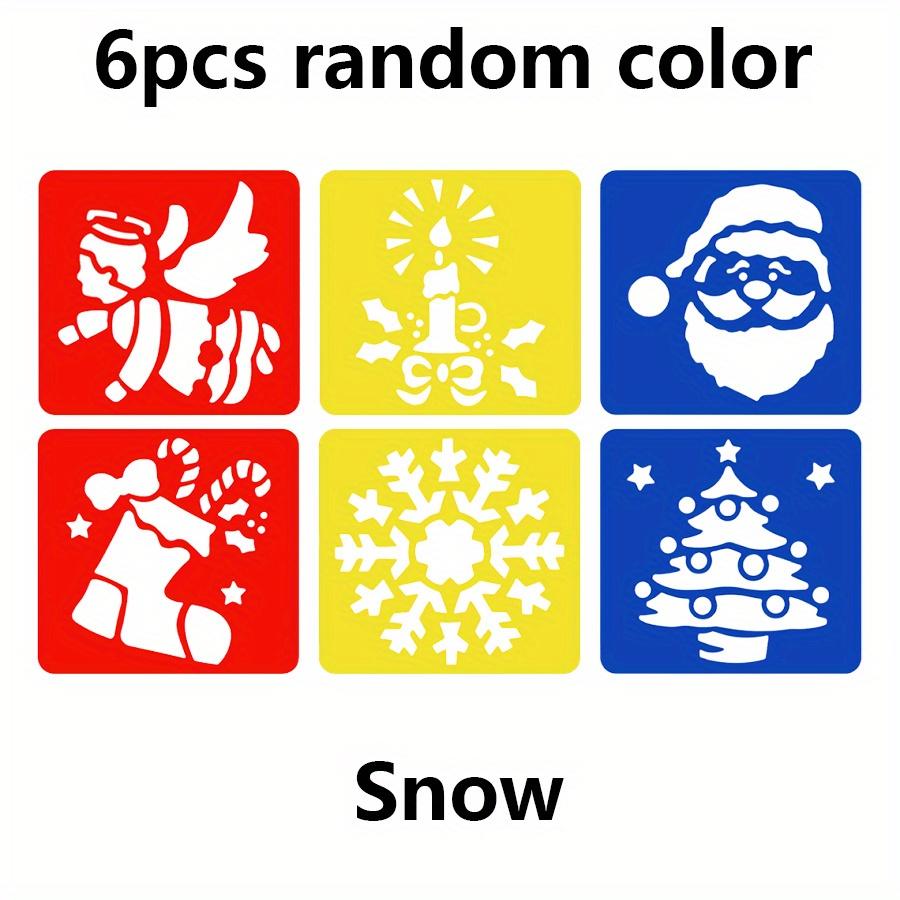 

6/12pcs Christmas Painting Template Plastic Washable Drawing Stencils Classroom Reward Arts & Crafts Spray Christmas Gift JXB
