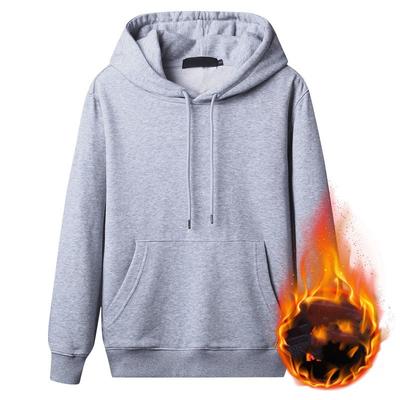 Męski Zimowy Plus Size Śnieżny Ciepły Pulower z Kapturem Podszyty Polarem Ciepła Bluza z Kapturem