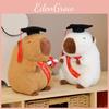 Capybara Graduation Plush Toy With Doctoral Hat Pp Cotton Stuffed Animal Gift For Students Graduates