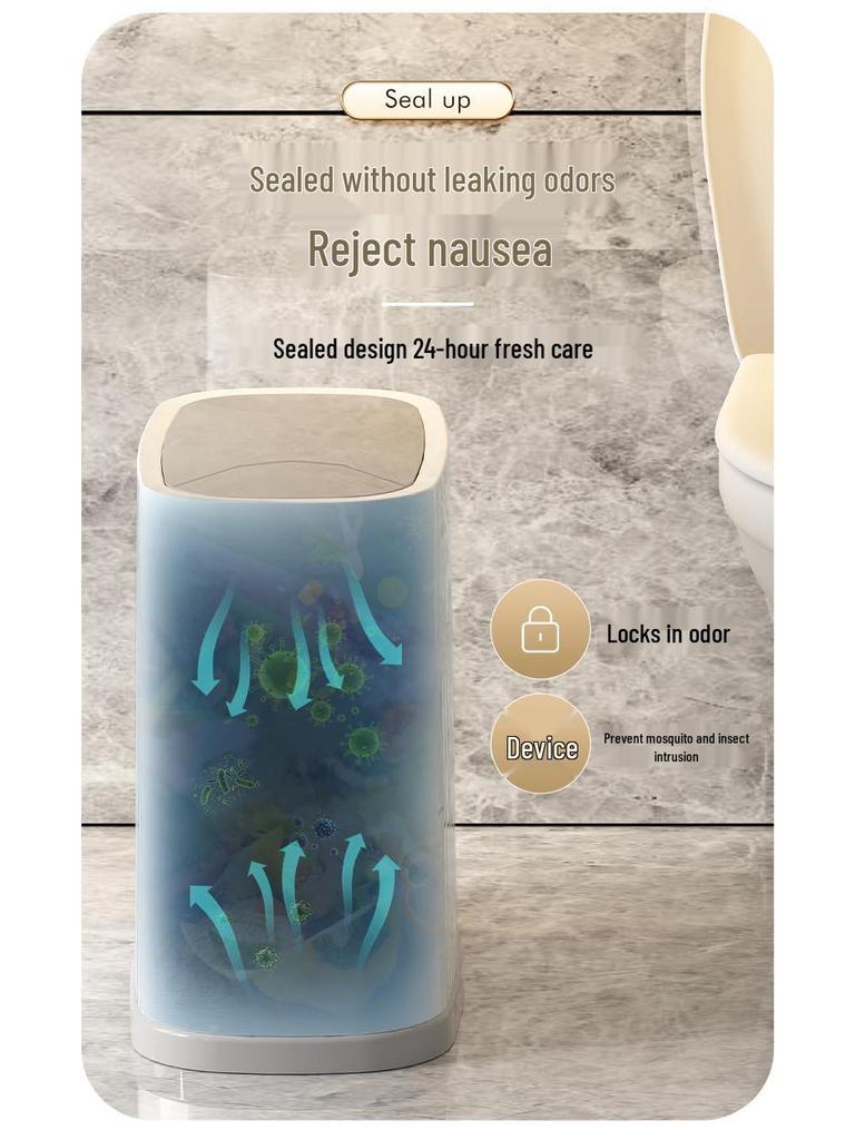 Søppelbøtte med trykknapp-popup-lokk for kjøkken, bad eller restaurant