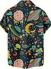 UFO Alien Pattern 3D Printed Men's Shirt, Fashionable Casual Hip-Hop Rock Streetwear Hawaiian Shirt