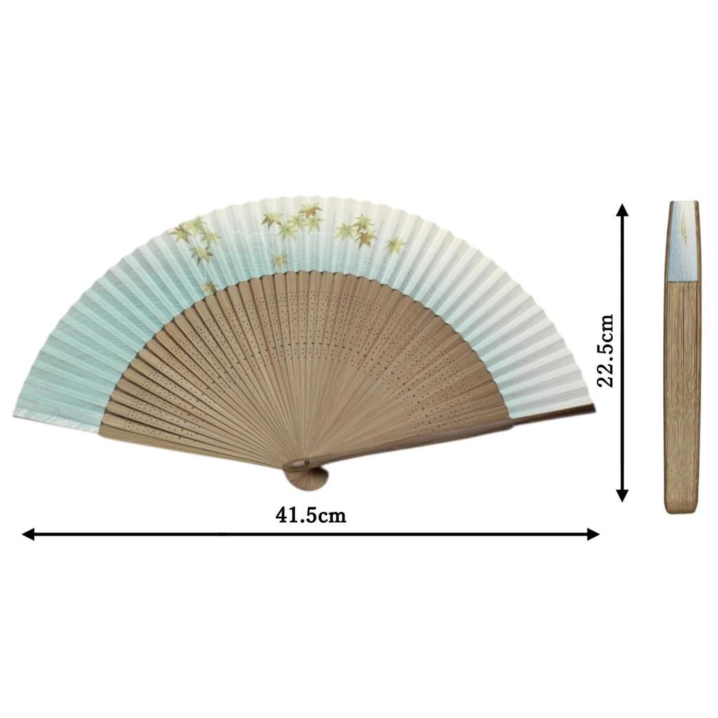 Stream and Green Maple Made in A crafted with expert featuring autumn A perfect accessory for personal use or as a x when Kyoto-style fan, "Clear