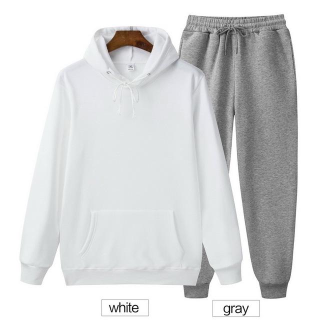 Einfarbiger Hoodie Zweiteiliges Set Kapuzenpullover Damen Hoodie Herbst Herren Hoodie + Hosen Sets
