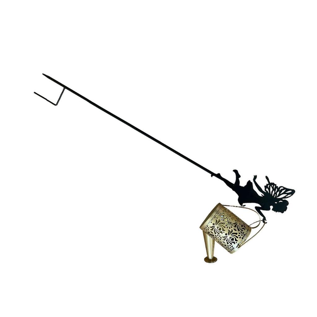 Solar Watering Can Light Fairy Garden Decor IP65 Water Proof Metal Hanging Lantern for Outside Patio Yard B