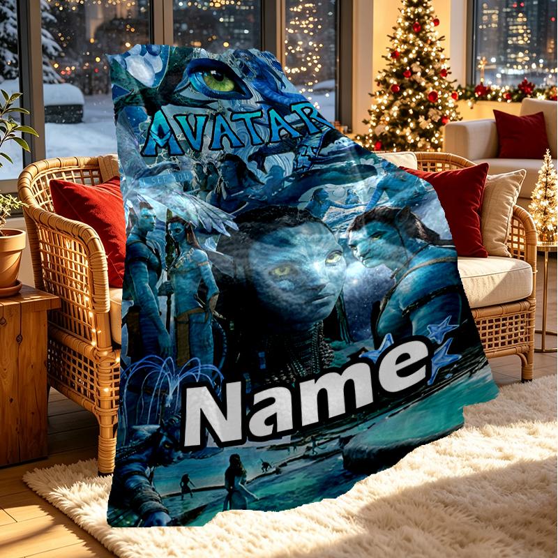 Custom Name Personalized Avatar Print Blanket, Home Decor, Bedroom, Sofa, Camping, Couch, Gifts for Birthday Christmas