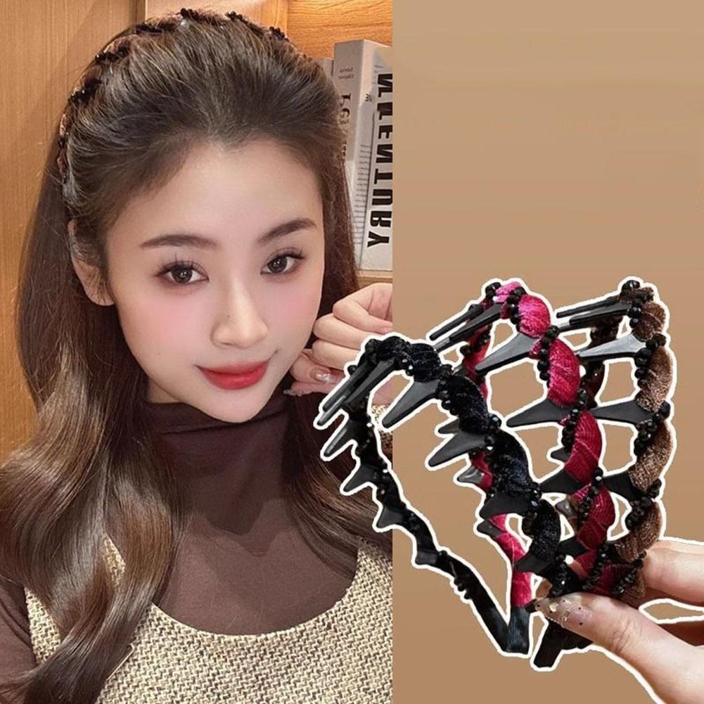 Women Hairband Color Toothed Non-slip Wavy Head Hoop Combing Hairbands Headwear Sweet Headband for Face Wash Sports Hair Accesso