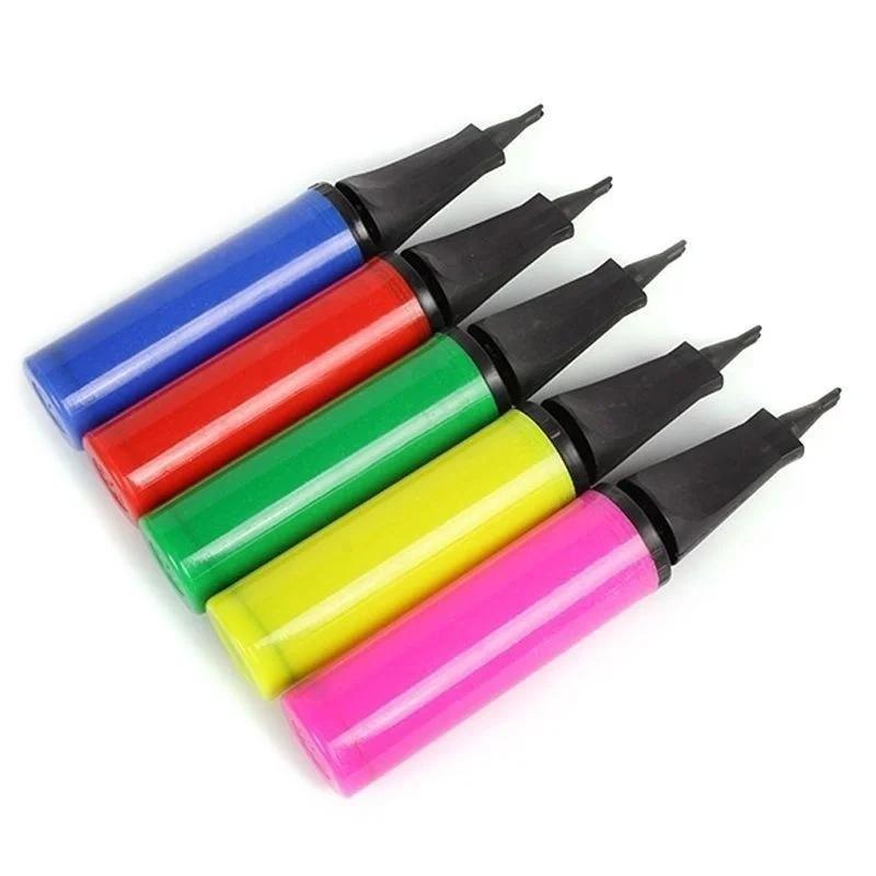 

Новый ручной пластиковый воздушный шар двойного действия, насос для накачивания портативных цветов, свадебный случайный цвет one size разноцветный