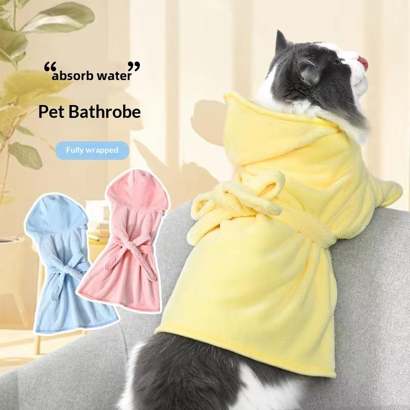 1PC Pet Towels Comfortable Bathrobes Wearable Bath Towel Pet Supplies Cute Quickdry Fabric All-Season Multi-color