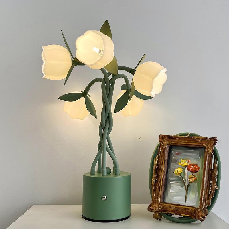 Touch Sensing Lily Valley Lamp Bedroom Desk Lamps Decorative Night Lamps Atmosphere Styling Bedside Lights Home Decorations