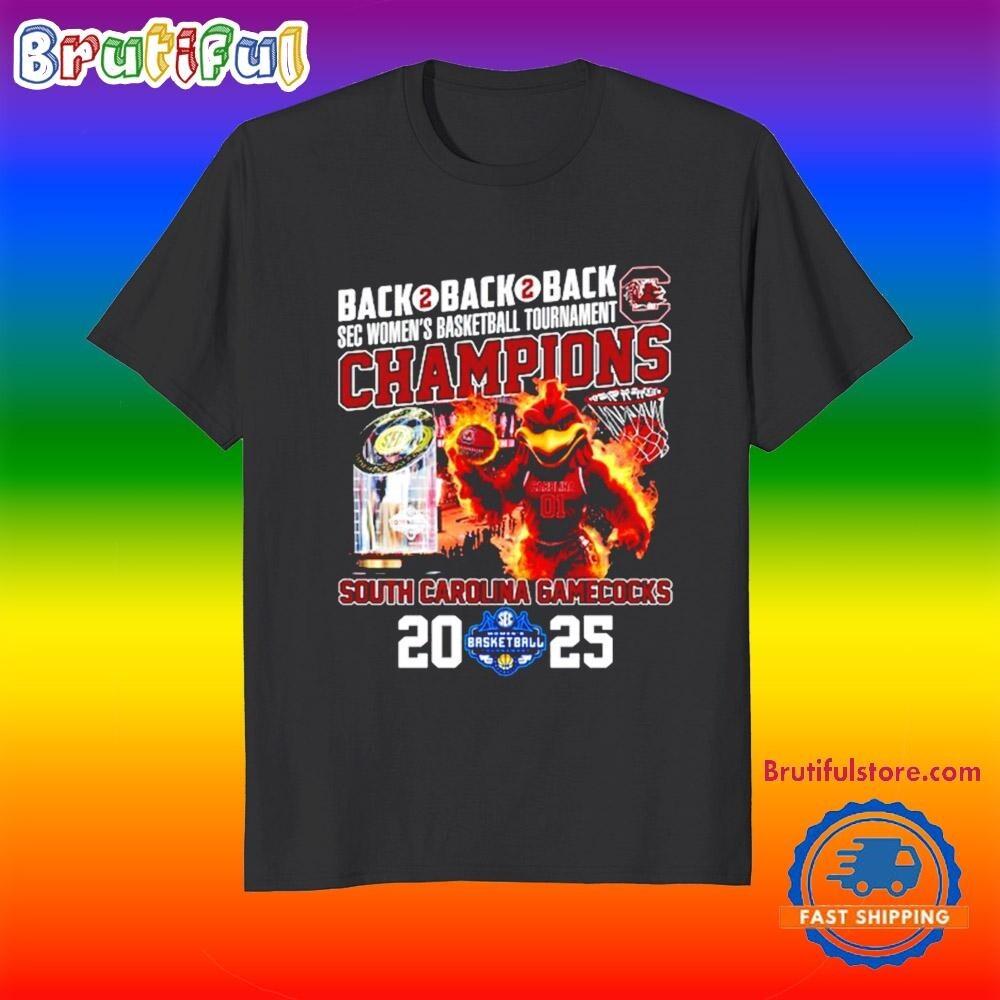 

South Caro%lina Gamecocks 2025 Sec Tournament Back to Back T Shirt Unisex T-Shirt L
