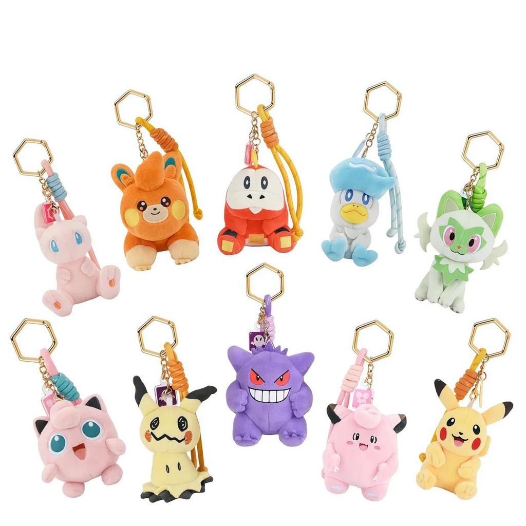 Manga Pikachu Keyring Gengar Togepi Sprigatito Mew Jigglypuff Mimikyu Filled Plaything Adorable Fluffy Keychain Plushies Ornament Favors