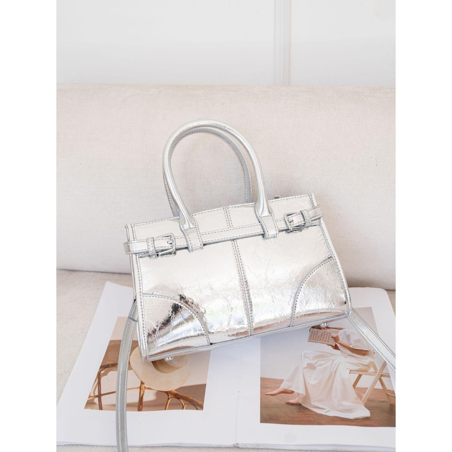 

Коровья кожа Новая Повседневная Универсальная Женская Сумка Смена Плечевая Сумка-Мессенджер Женская Сумка-Тоут Шопинг Кожа Мягкая серебряный